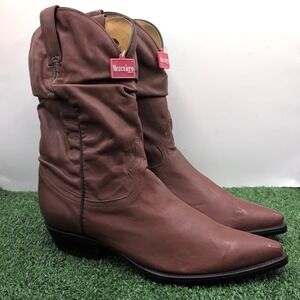 VTG Mezcalero Slouch Style Brown Boots Men's 9.5 - 27 1/2 EE Leather Mexican New